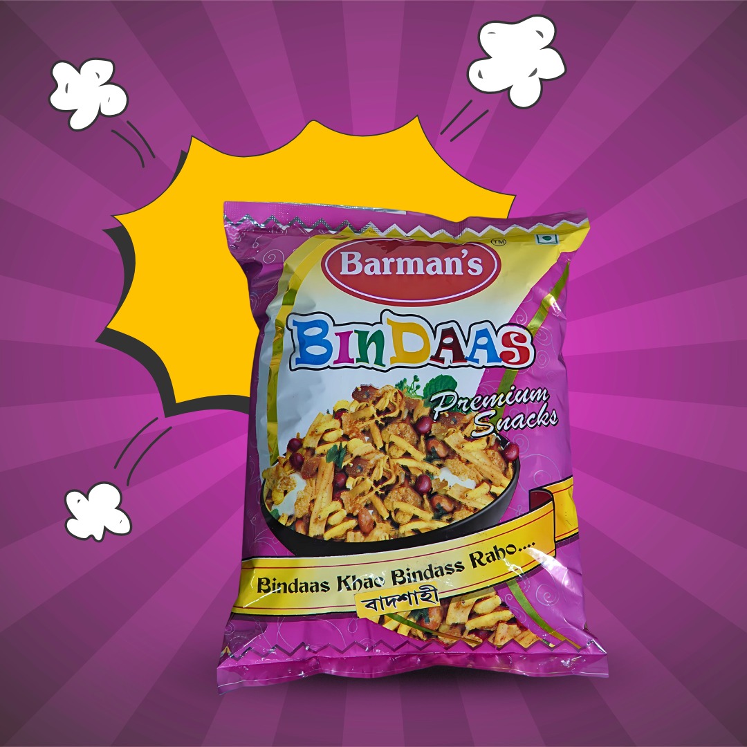 Barman's Bindaas Badshahi Premium Snacks - Crunchy Indian Namkeen Mix - 200gm
