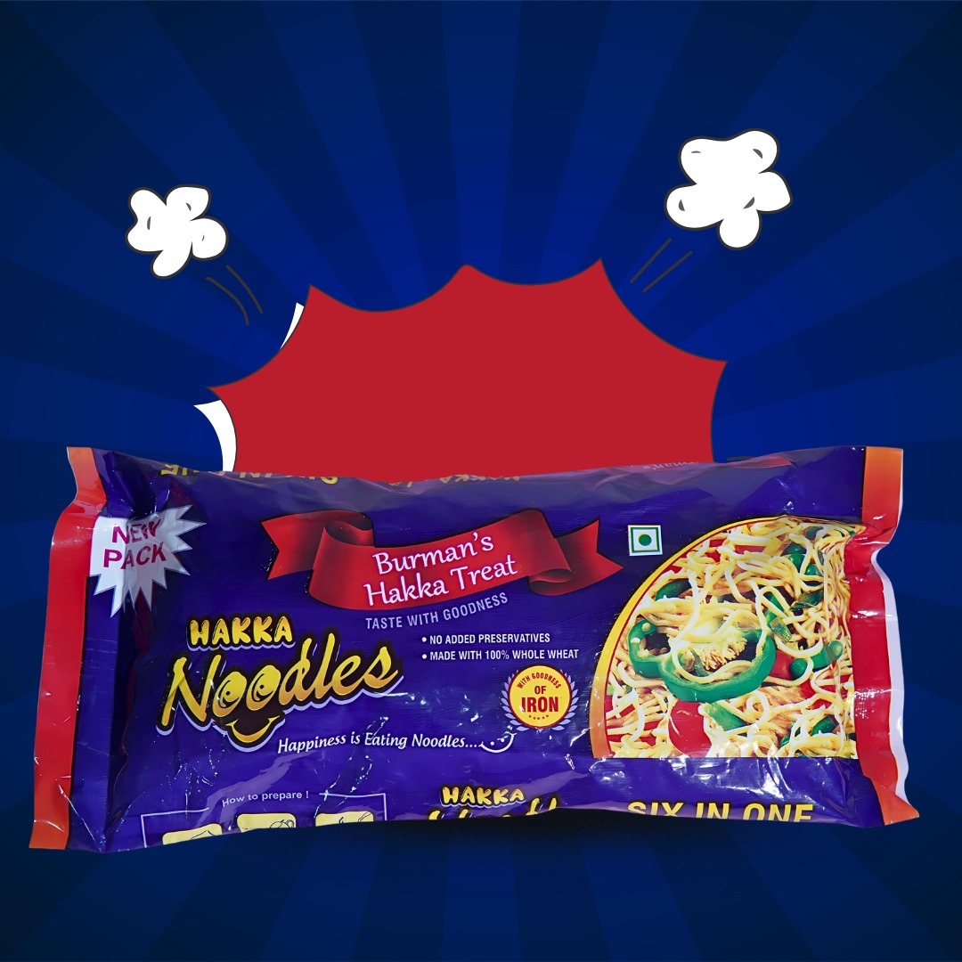 Barman’s Hakka Treat Whole Wheat Hakka Noodles – No Preservatives, Iron Enriched